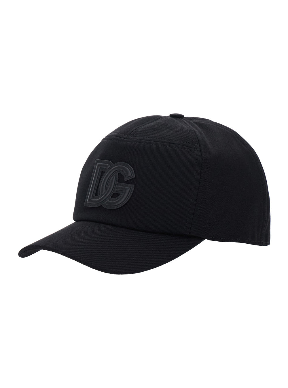 Dolce & Gabbana Men Black Baseball Cap With Logo Patch On The Front In Cotton Man DOLCE & GABBANA