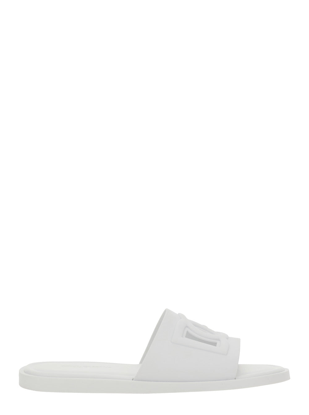 Dolce & Gabbana Men White Sandals With Logo Detail In Rubber Man DOLCE & GABBANA