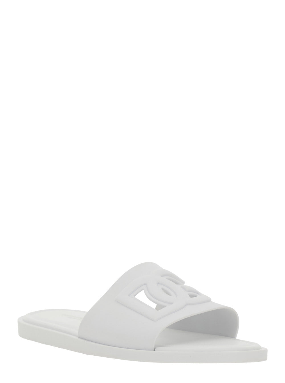 Dolce & Gabbana Men White Sandals With Logo Detail In Rubber Man DOLCE & GABBANA