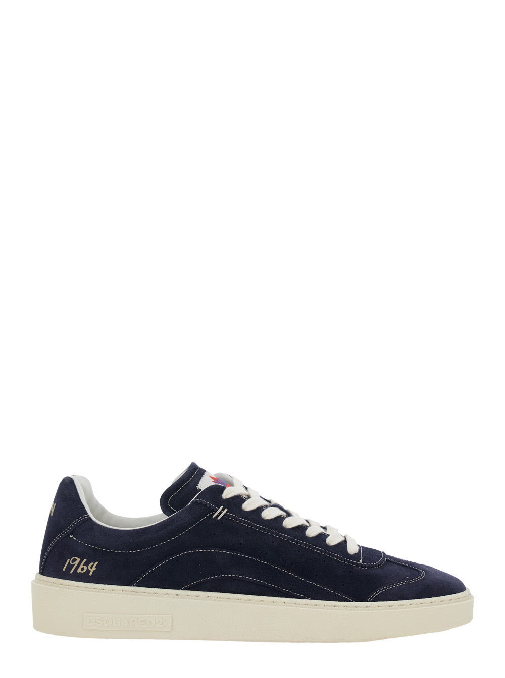Dsquared2 Men Blue Low Top Sneakers With Logo Patch On The Tongue And Logo Lettering On The Heel In Suede For Men DSQUARED2