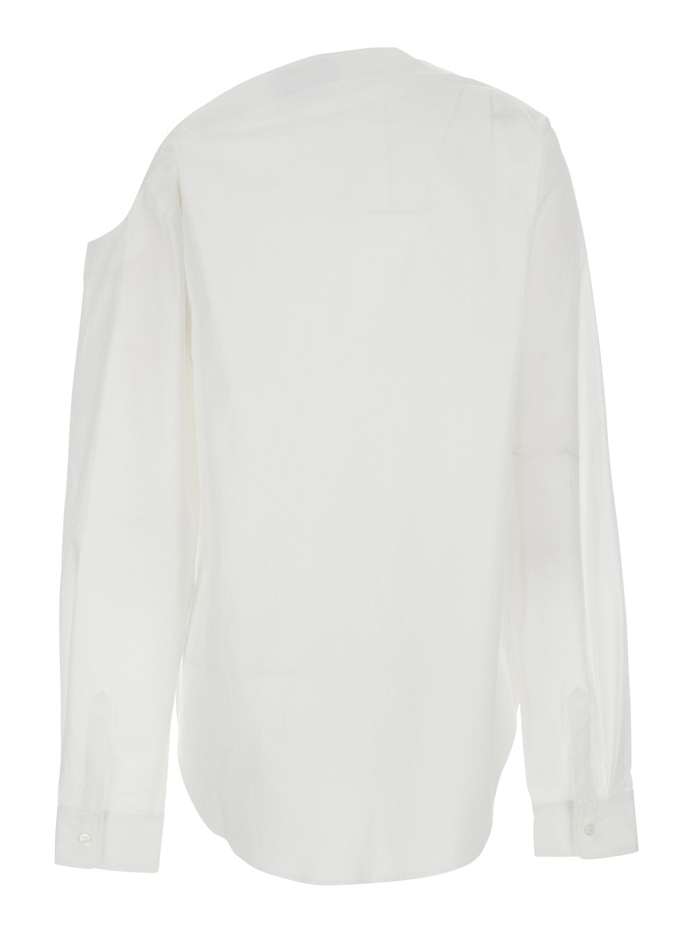 Coperni Women 'Heart' White Shirt With Asymmetrical Buttoning And Chest Pocket In Cotton Woman COPERNI