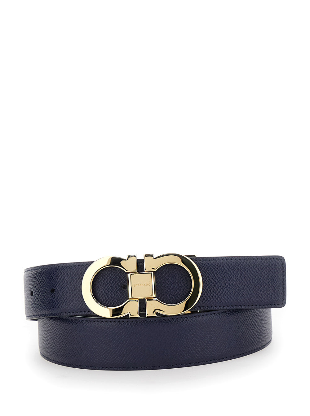 Ferragamo Men Black Reversible Belt With Gancini Buckle In Leather Man FERRAGAMO