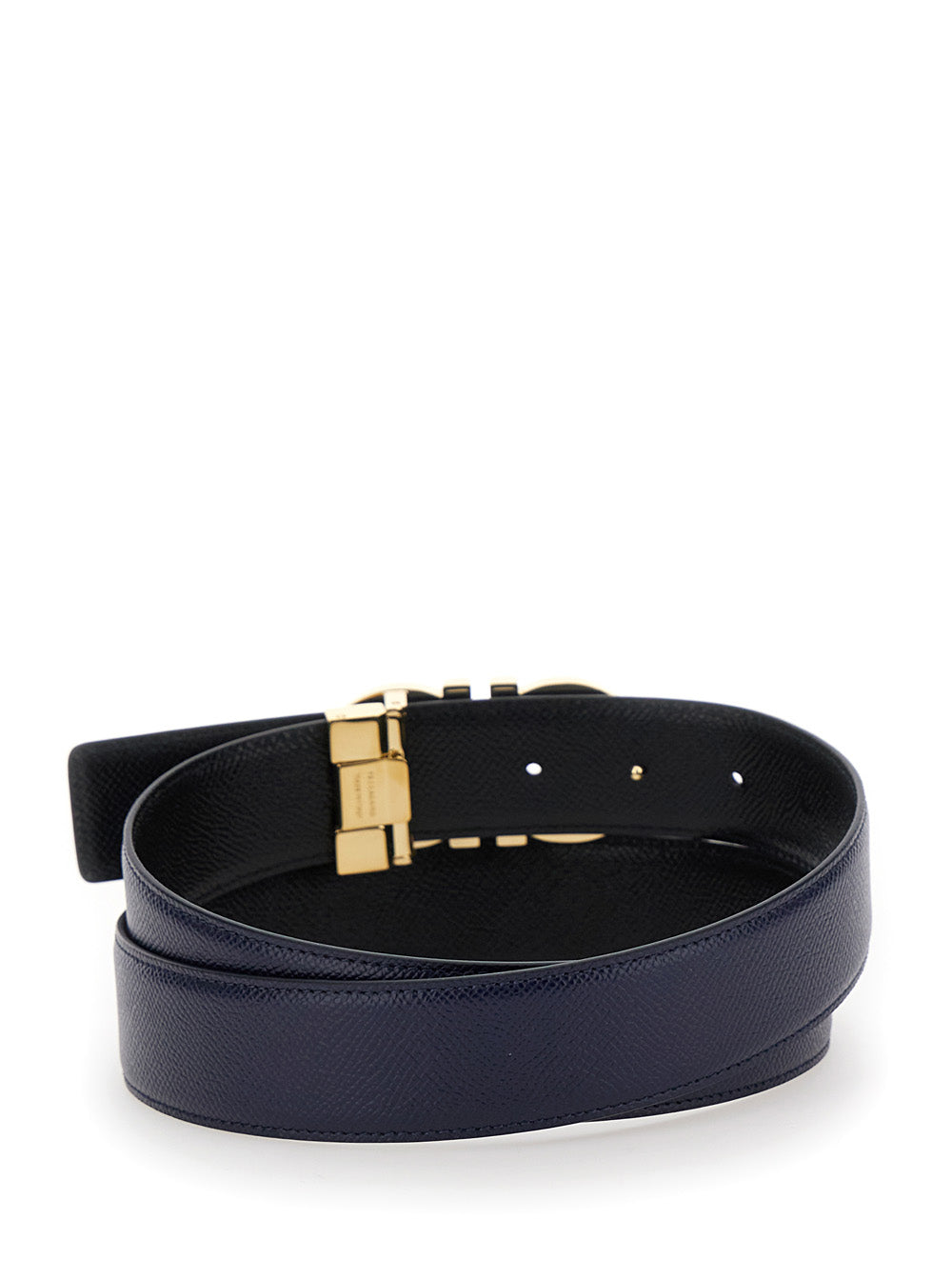 Ferragamo Men Black Reversible Belt With Gancini Buckle In Leather Man FERRAGAMO