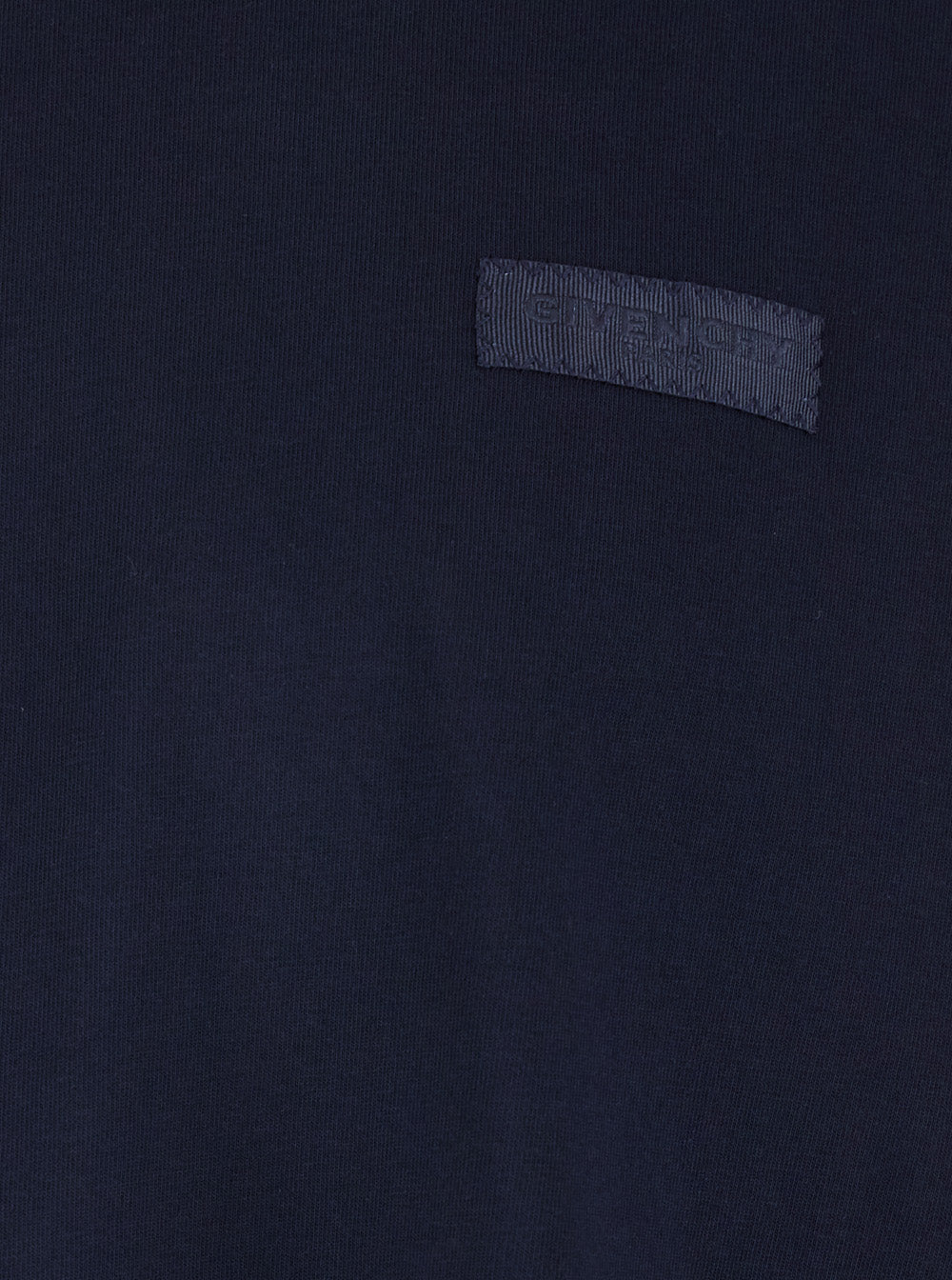 Givenchy Men Blue Long-Sleeved T-Shirt With Logo Patch On The Chest In Cotton For Men GIVENCHY
