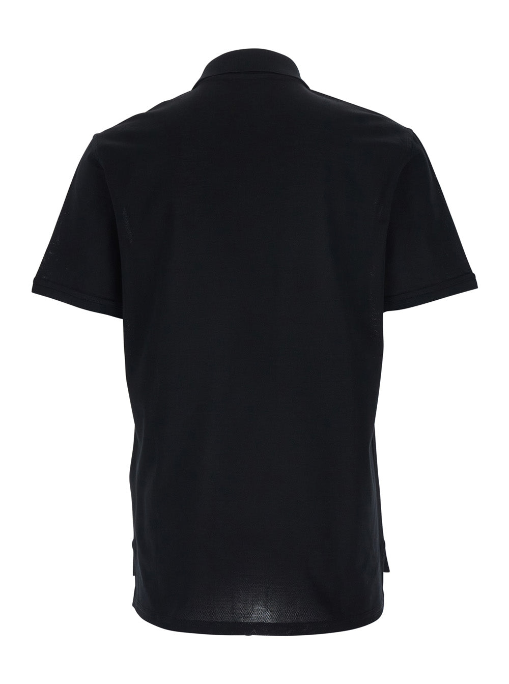 Givenchy Men Black Polo Shirt With Logo Patch On The Front In Cotton For Men GIVENCHY