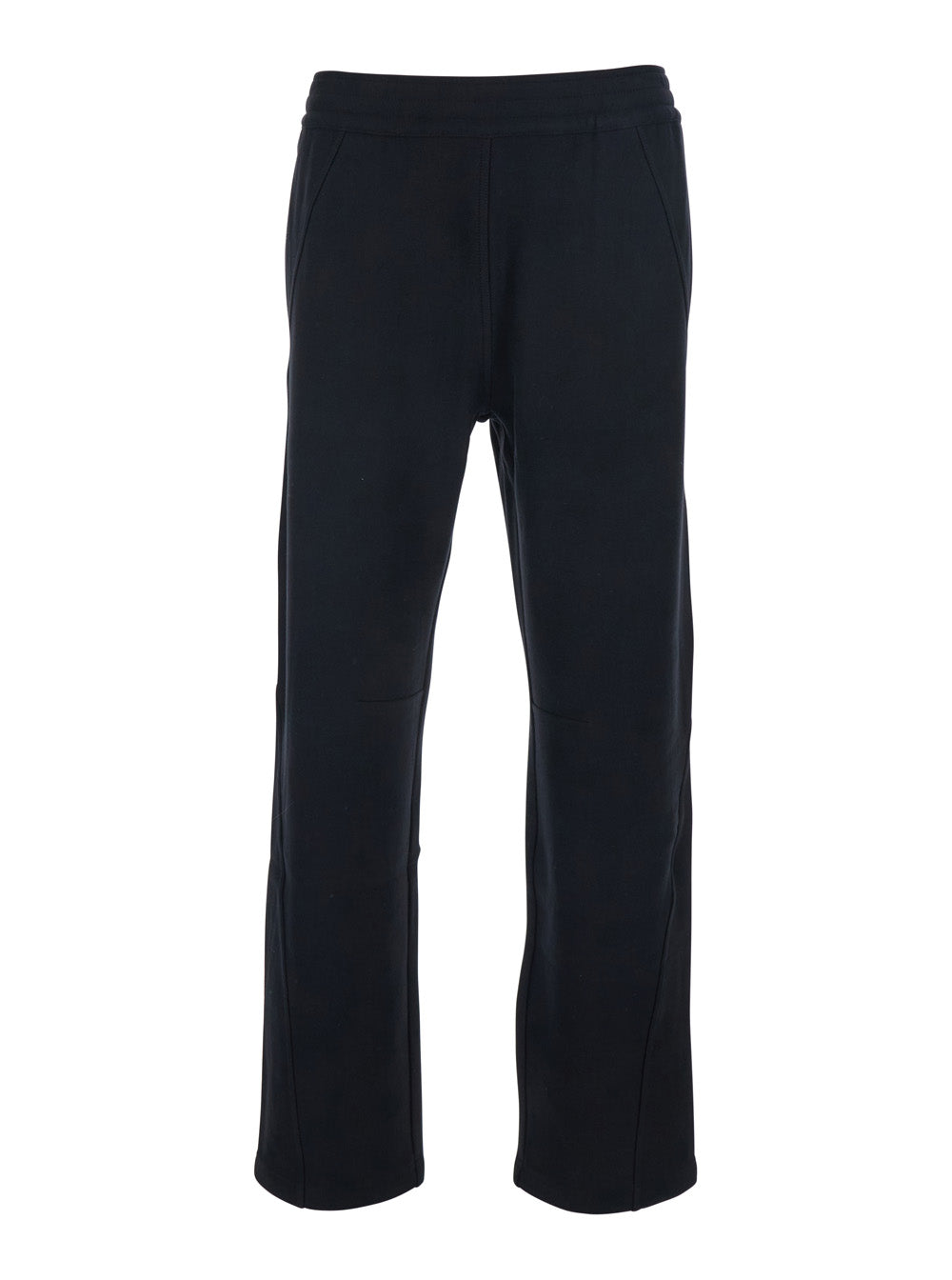 Givenchy Men Black Trousers With Elastic Waist And Embroidered Logo On The Back In Cotton Man GIVENCHY