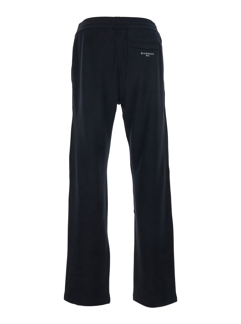 Givenchy Men Black Trousers With Elastic Waist And Embroidered Logo On The Back In Cotton Man GIVENCHY