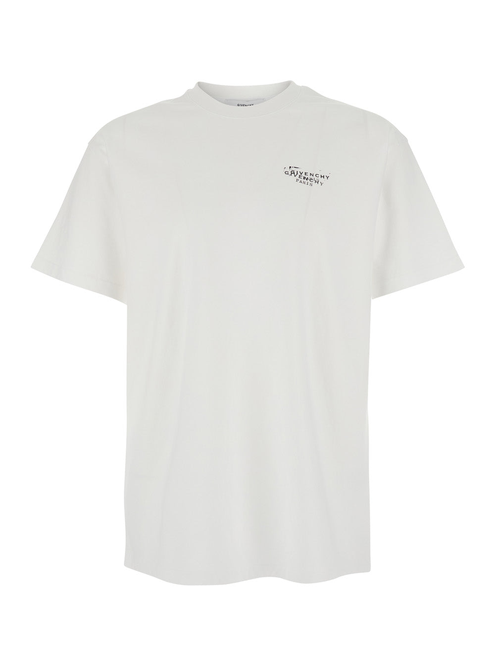 Givenchy Men White T-Shirt With Logo On Front And Back In Cotton For Men GIVENCHY