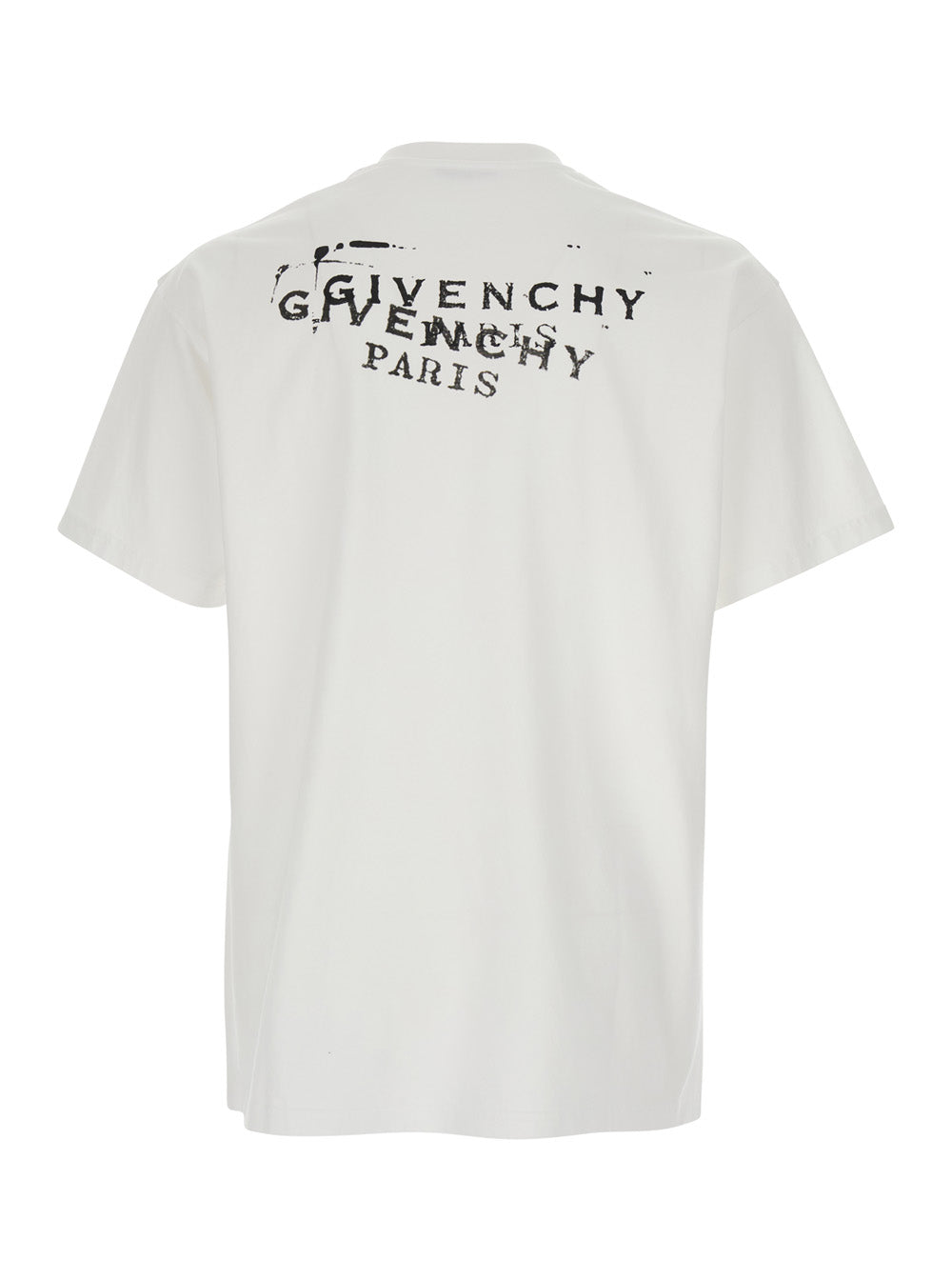 Givenchy Men White T-Shirt With Logo On Front And Back In Cotton For Men GIVENCHY