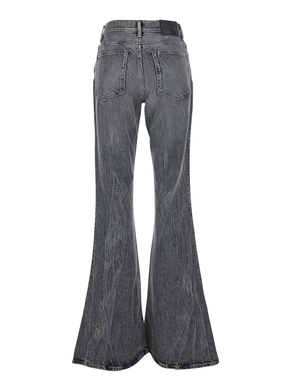Acne Studios Women Grey Bootcut Jeans With Back Logo Patch In Denim Woman ACNE STUDIOS
