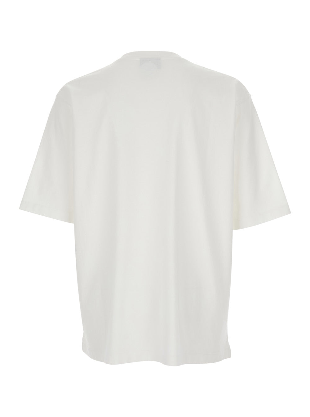 Dsquared2 Men White Crew Neck T-Shirt With Logo Lettering Print On The Front In Cotton For Men DSQUARED2