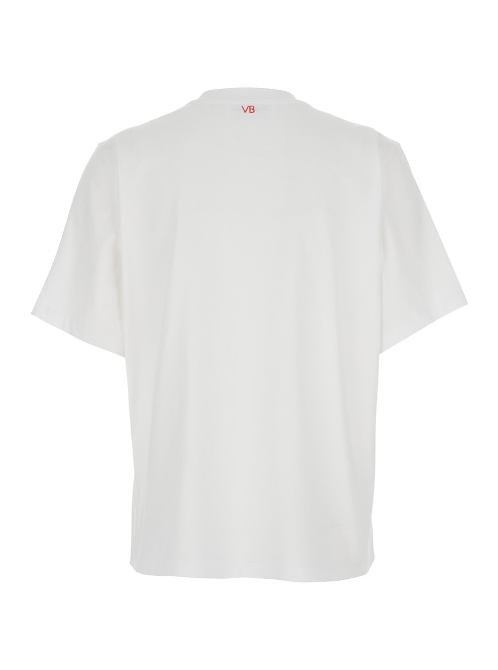 Victoria Beckham Women White T-Shirt With Slogan Lettering On The Front In Cotton Woman VICTORIA BECKHAM