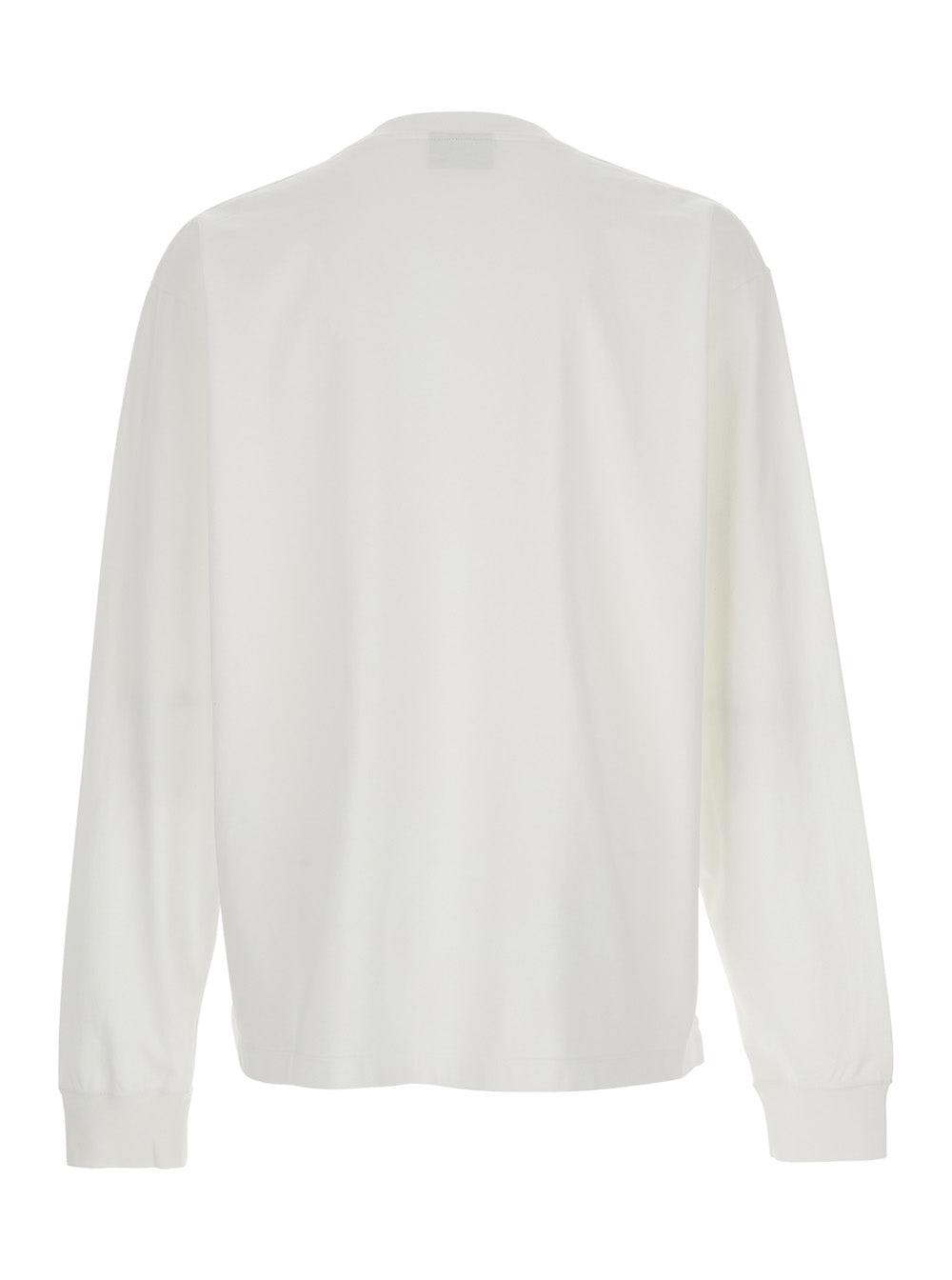 Dsquared2 Men White Sweater With Logo Printed On The Chest In Cotton Man DSQUARED2
