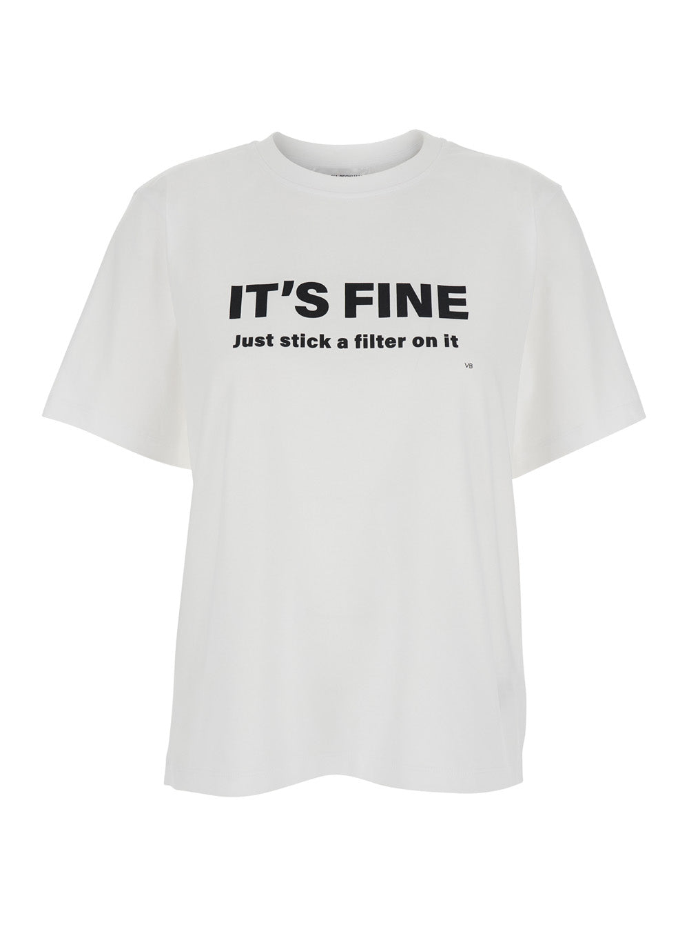 Victoria Beckham Women White T-Shirt With Slogan Lettering On The Front In Cotton Woman VICTORIA BECKHAM