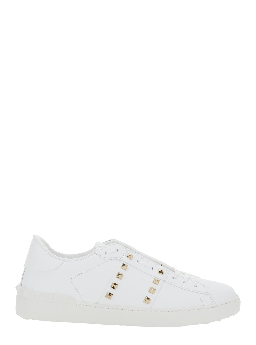 Valentino Garavani Men 'Rockstud Untitled' White Sneaker With Rockstud Decoration And Logo Embossed On The Tongue In Leather Man VALENTINO GARAVANI