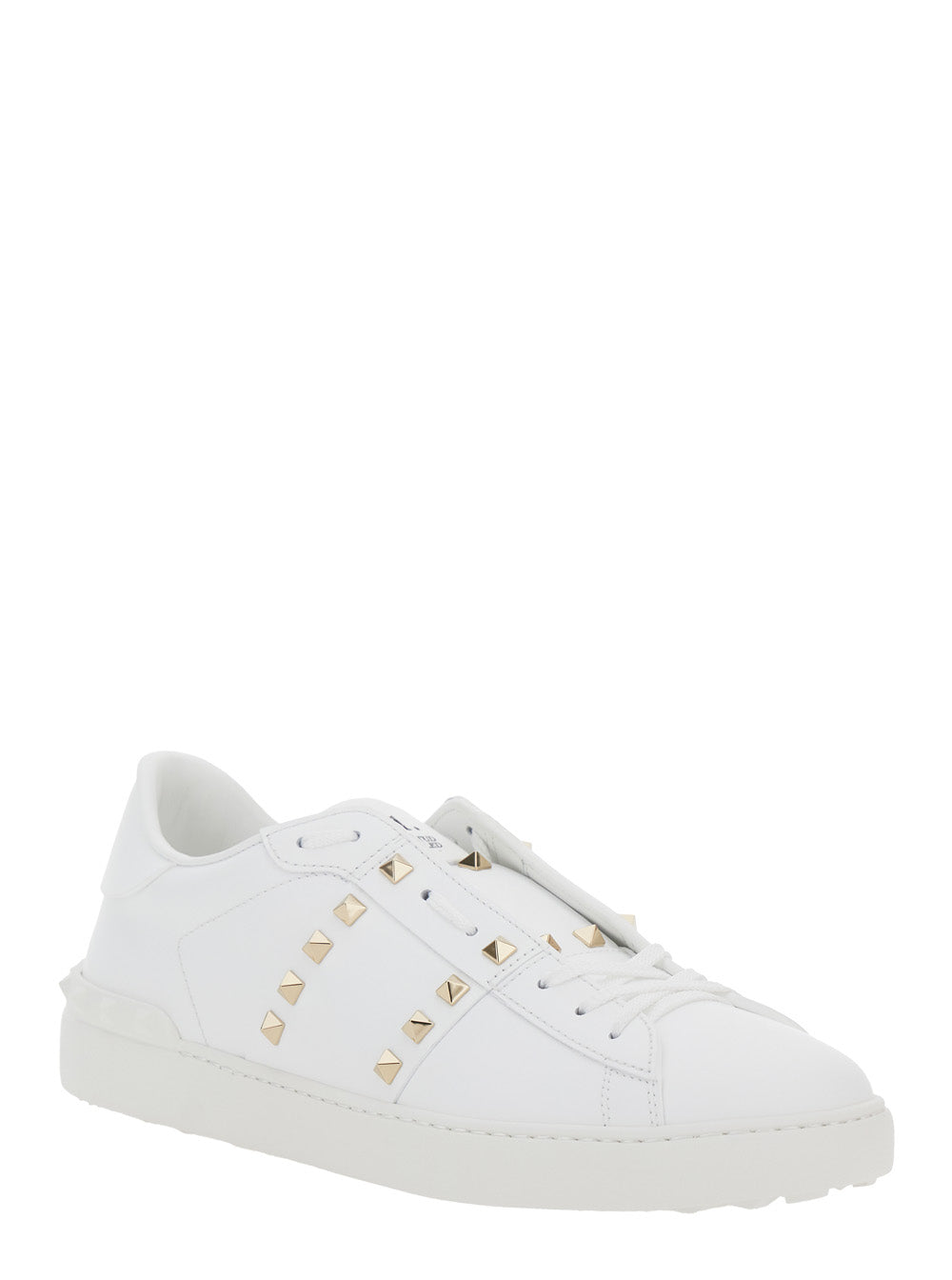 Valentino Garavani Men 'Rockstud Untitled' White Sneaker With Rockstud Decoration And Logo Embossed On The Tongue In Leather Man VALENTINO GARAVANI