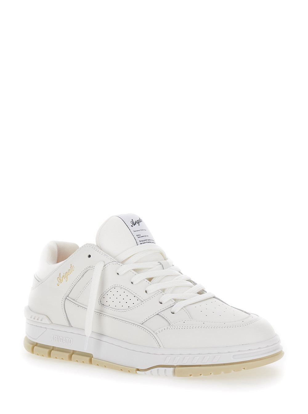 Axel Arigato Men 'Area' White Low Top Sneakers With Laminated Logo In Leather Man AXEL ARIGATO