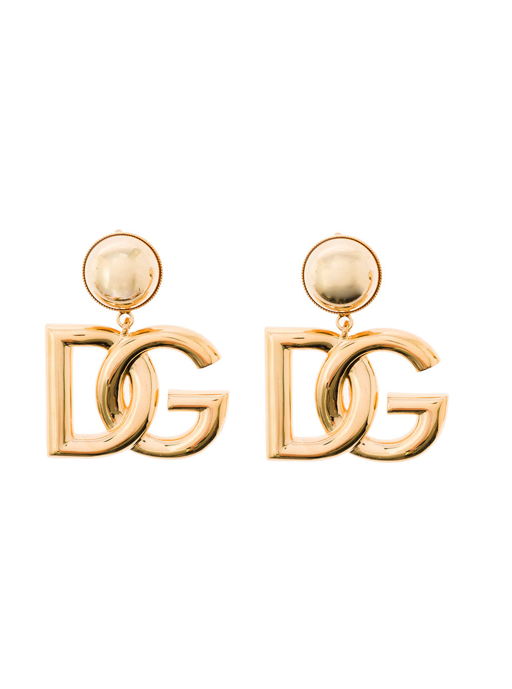 Dolce & Gabbana Women Gold-Tone Clip-On Earrings With Dg Interlocking Logo In Brass Woman DOLCE & GABBANA