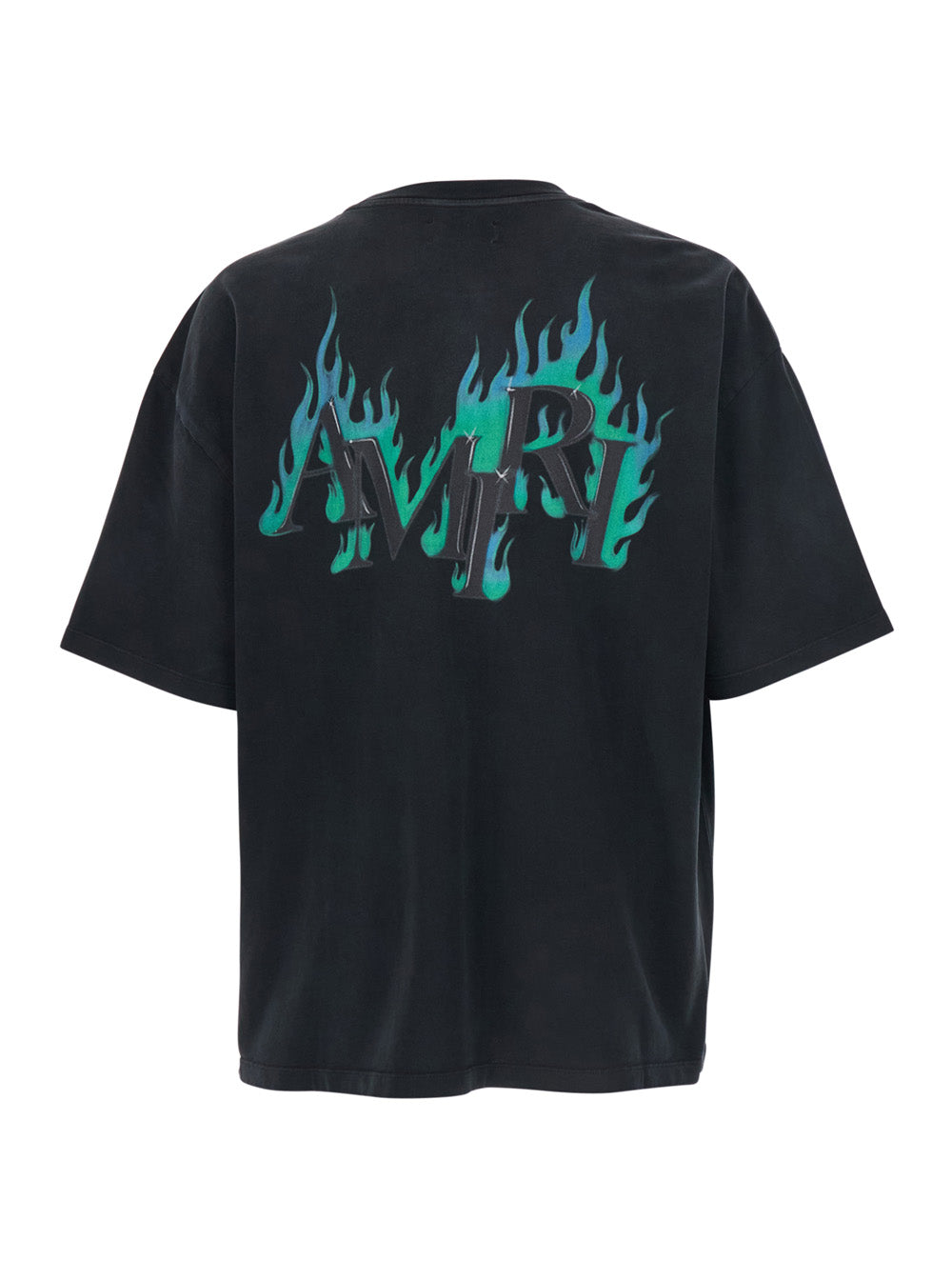 Amiri Men Black Crewneck T-Shirt With Logo Lettering On Front And Rear In Cotton Man AMIRI