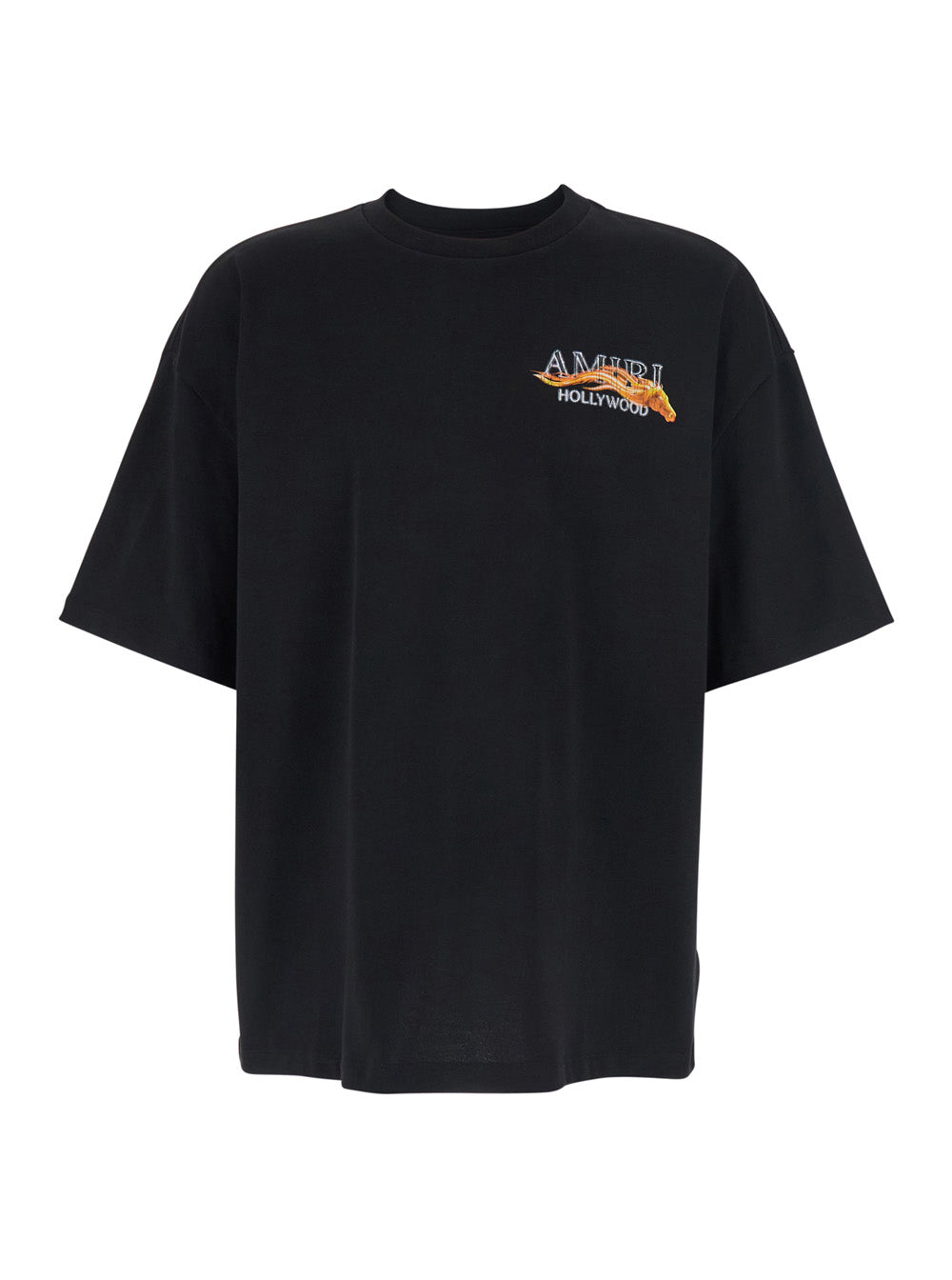 Amiri Men Black T-Shirt With Logo Print On Front And Back In Cotton For Men AMIRI