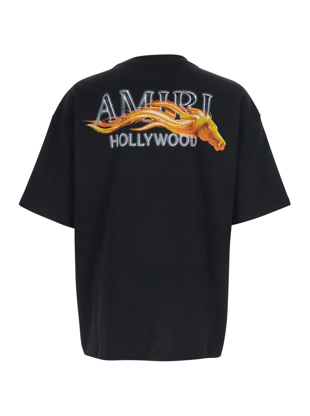 Amiri Men Black T-Shirt With Logo Print On Front And Back In Cotton For Men AMIRI