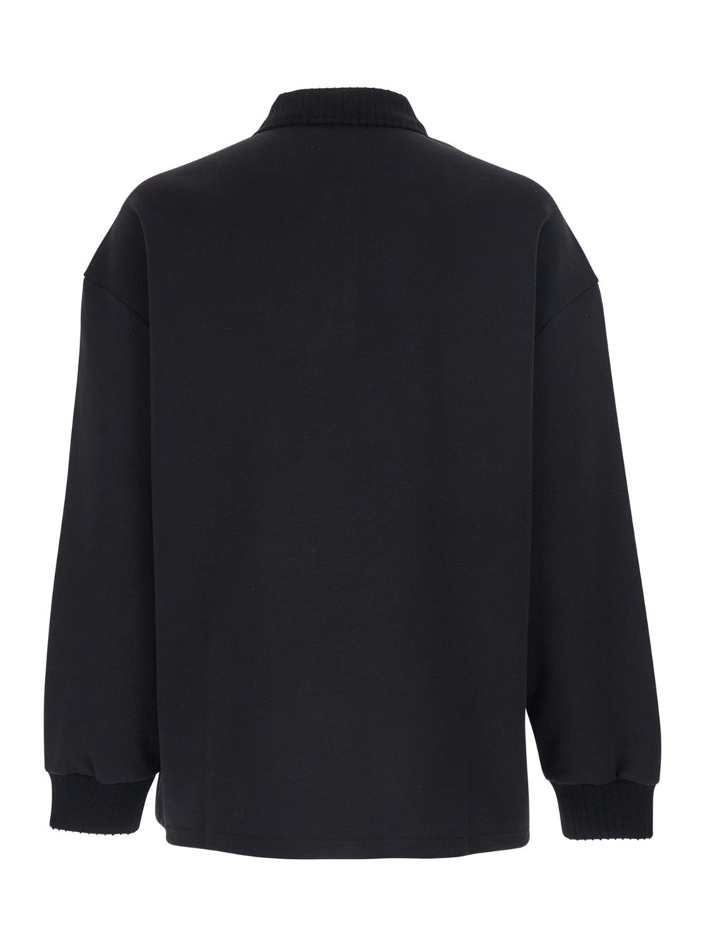 Amiri Men Black Polo Collar Sweatshirt With Logo Lettering On The Front In Cotton For Men AMIRI