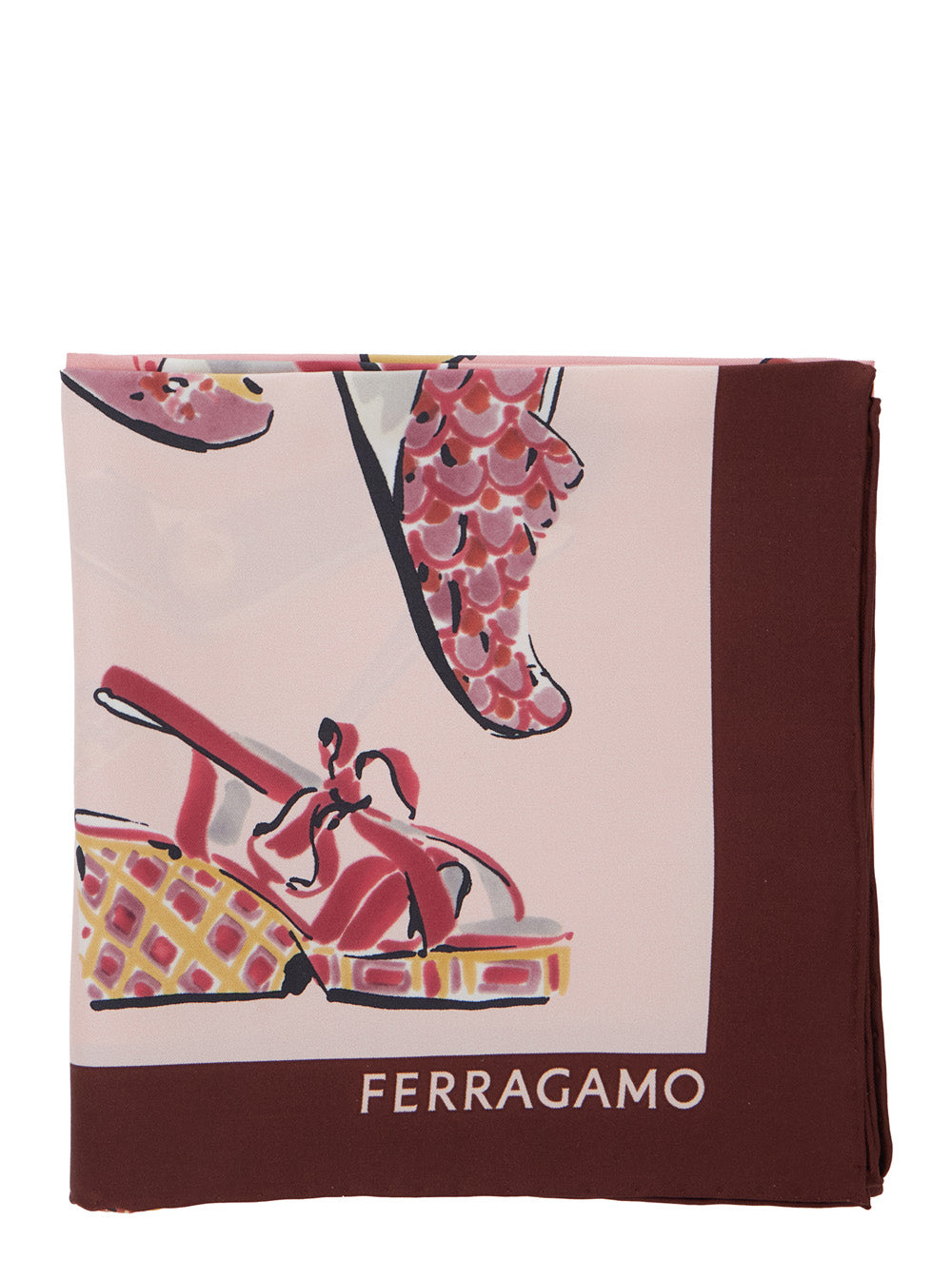 Ferragamo Women Multicolor Scarf With All-Over Print And Logo Lettering In Silk Woman FERRAGAMO