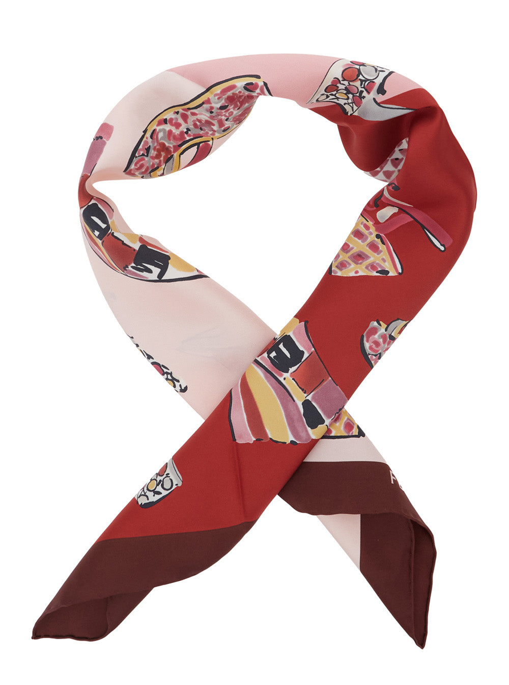 Ferragamo Women Multicolor Scarf With All-Over Print And Logo Lettering In Silk Woman FERRAGAMO