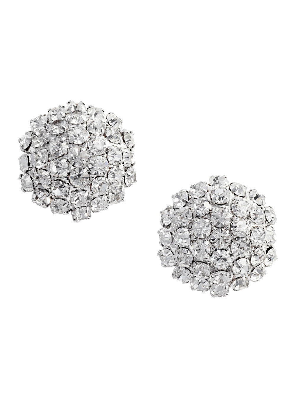 Self-Portrait Women Silver Colored Earings With All-Over Crystal Embellishments In Copper Woman SELF-PORTRAIT