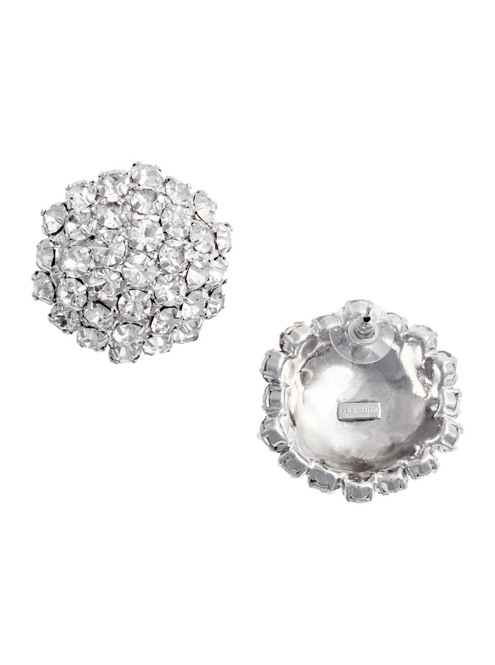 Self-Portrait Women Silver Colored Earings With All-Over Crystal Embellishments In Copper Woman SELF-PORTRAIT