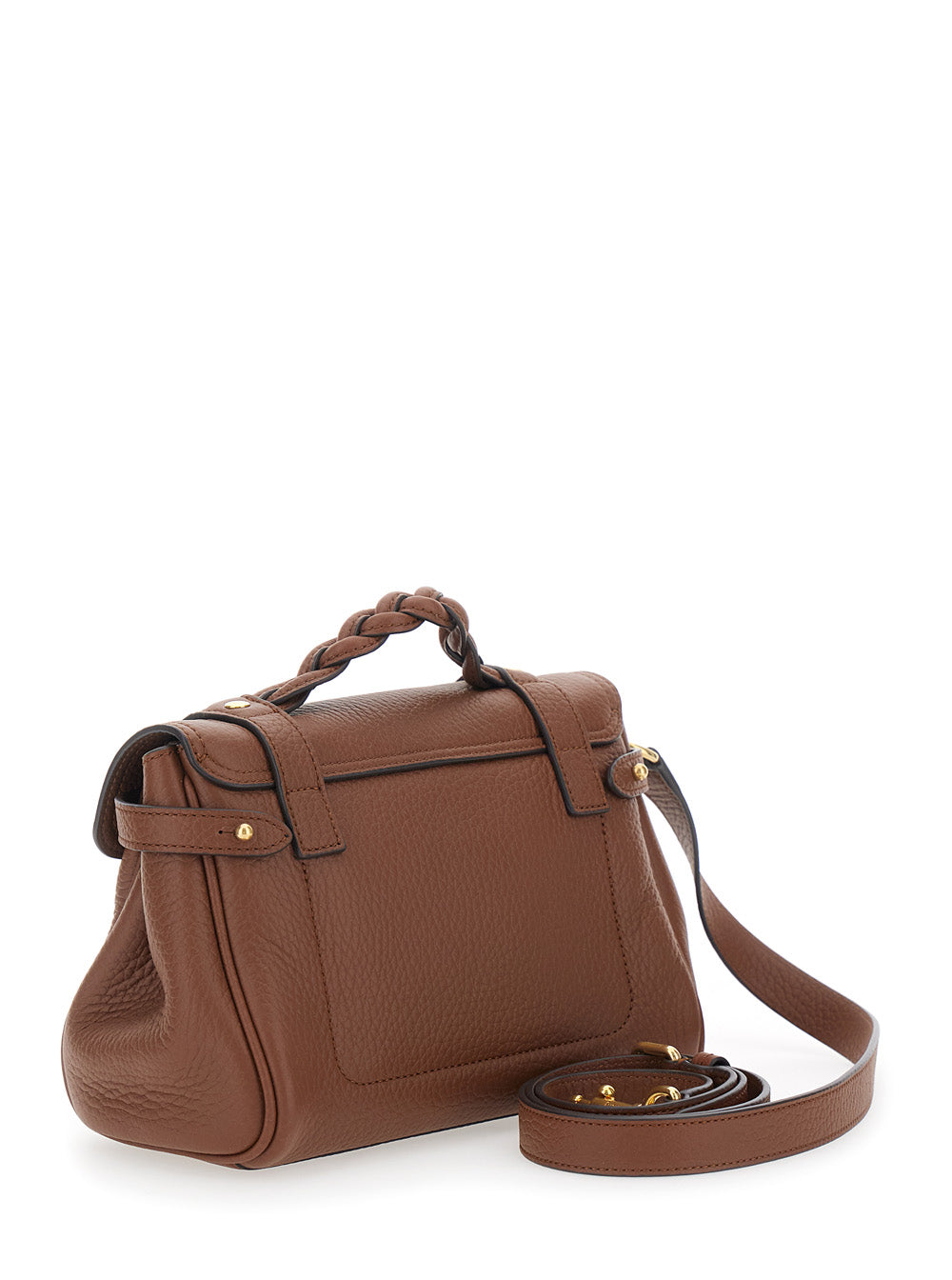 Mulberry Women 'Alexa Mini' Brown Handbag With Twist Lock In Hammered Leather Woman MULBERRY