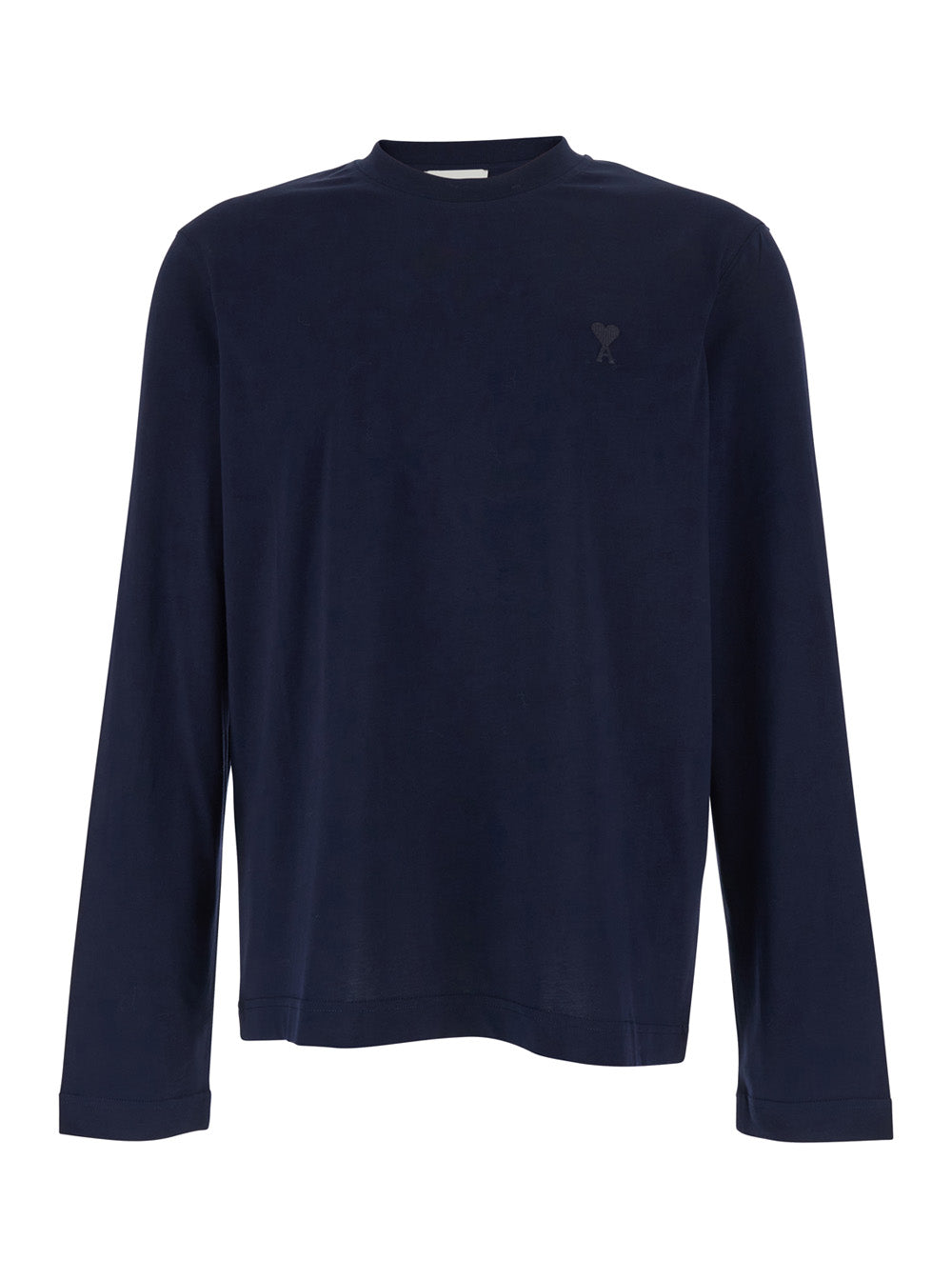 Ami Paris Men Blue Long-Sleeve T-Shirt With Adc Embroidery On The Front In Cotton Man AMI PARIS