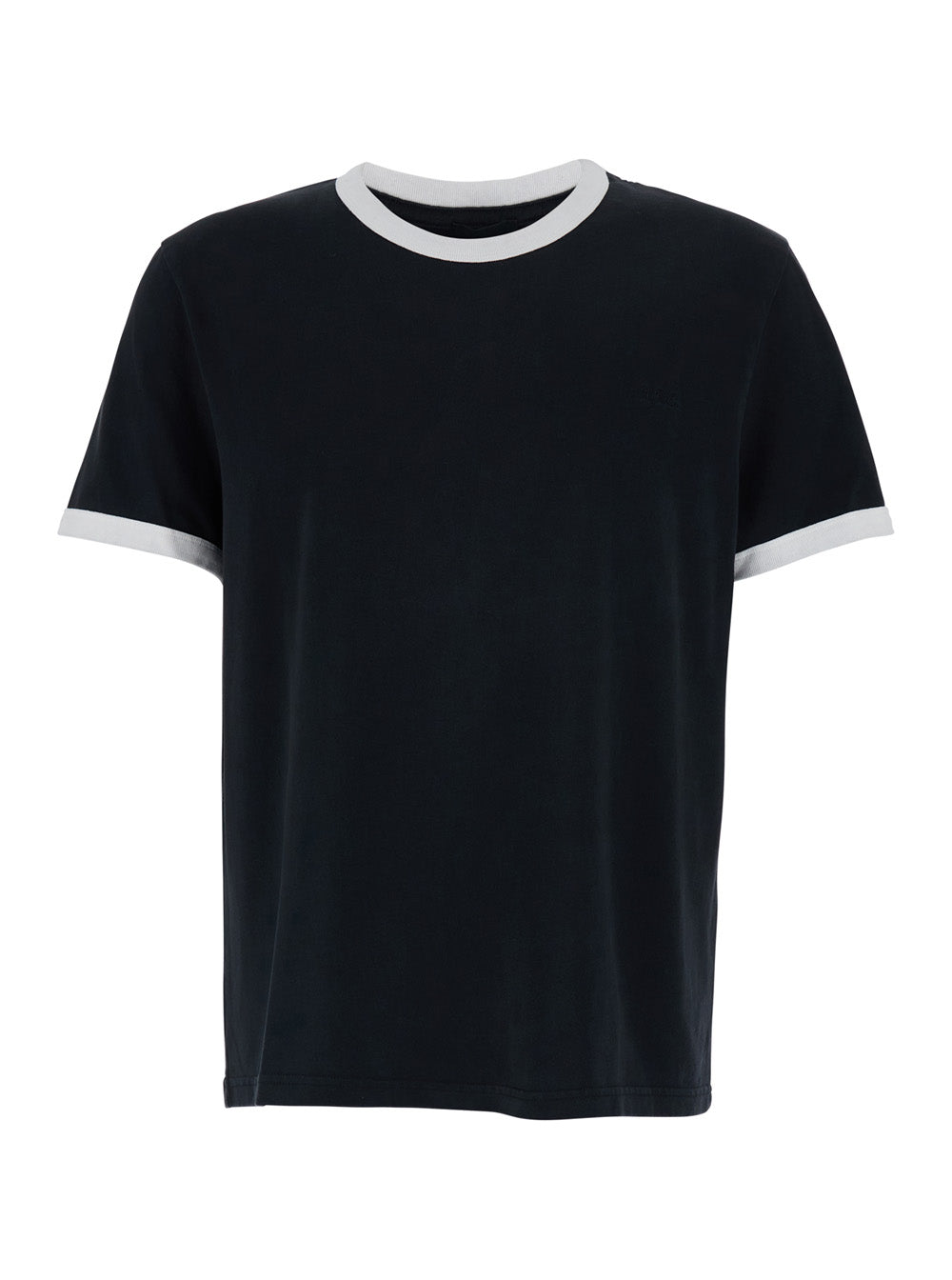 A.P.C. Men Black Crewneck T-Shirt With Contrasting Details In Cotton Man A.P.C.