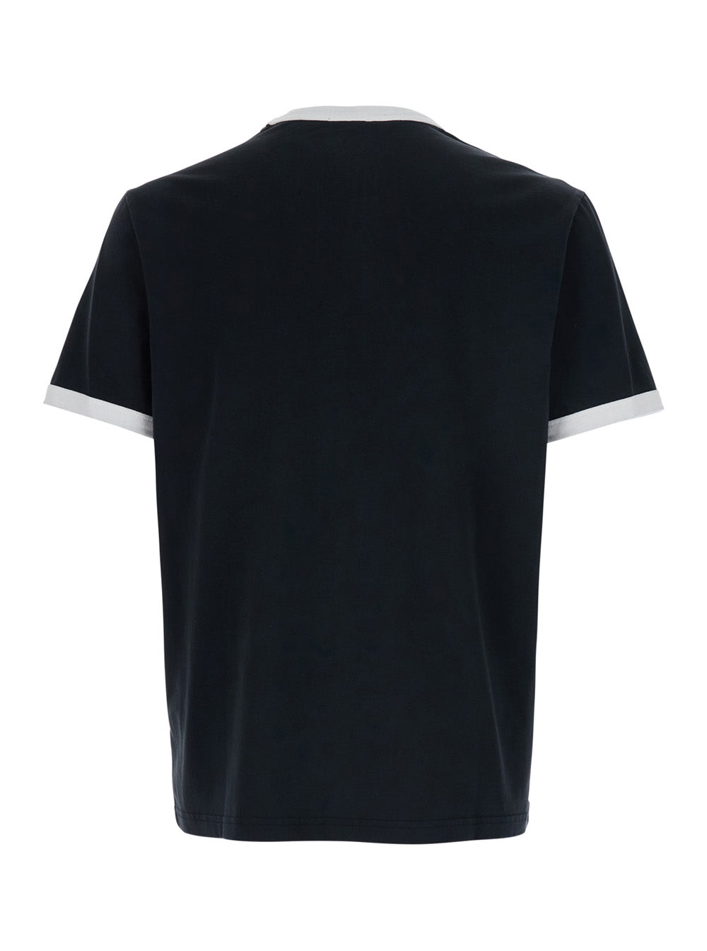 A.P.C. Men Black Crewneck T-Shirt With Contrasting Details In Cotton Man A.P.C.