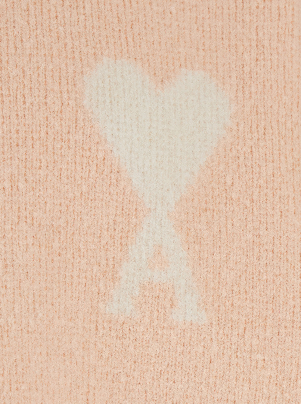 Ami Paris Men Pink Crew Neck Sweater With Dropped Shoulders And Adc Embroidery On The Front In Wool Blend Man AMI PARIS