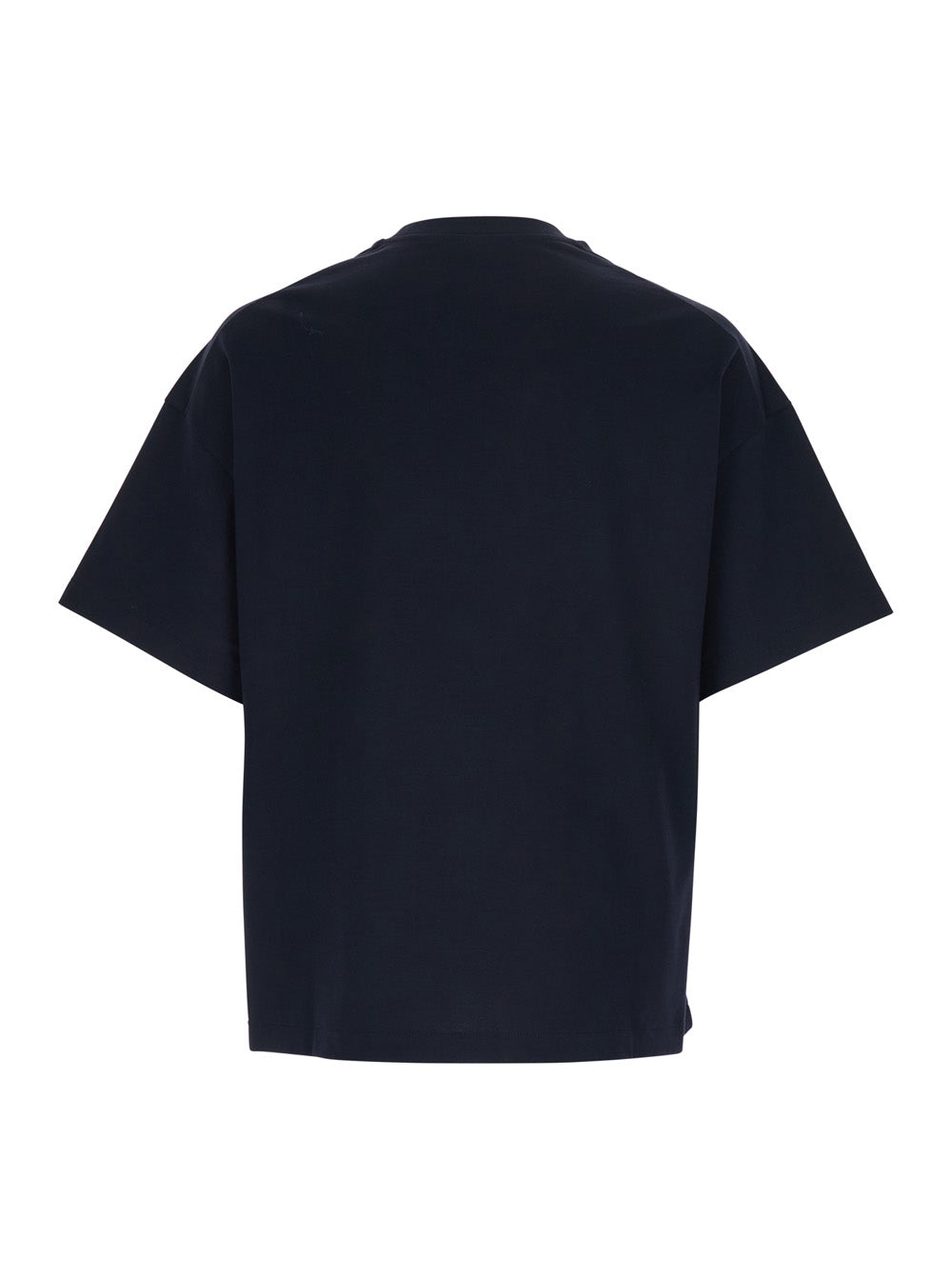 Jil Sander Men Blue Crewneck T-Shirt With Logo Lettering On The Front In Cotton Man JIL SANDER
