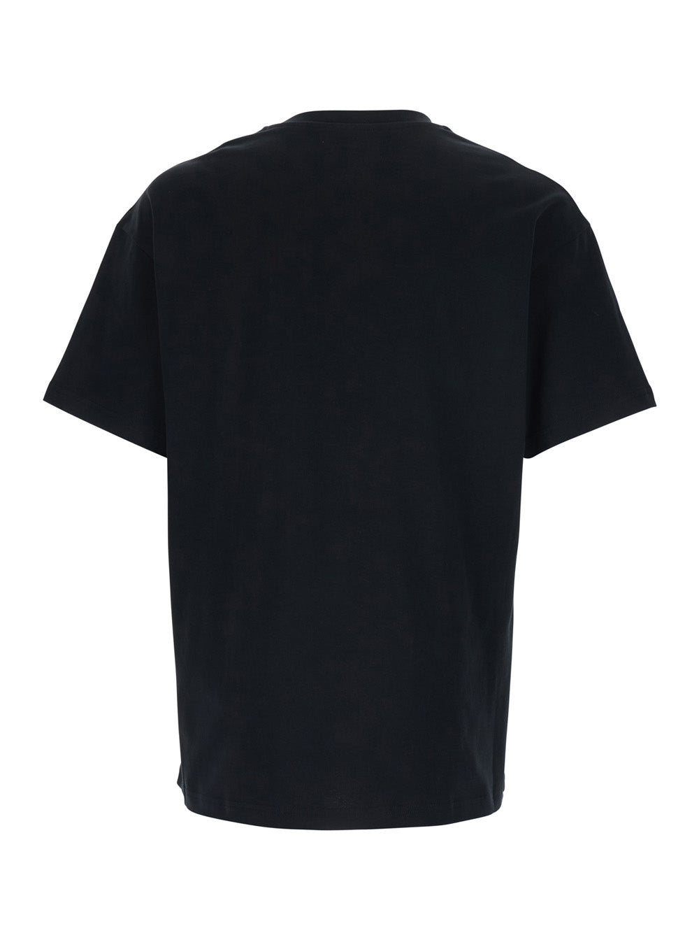 Givenchy Men Black Crewneck T-Shirt With Maxi Logo Lettering On The Front In Cotton Man GIVENCHY