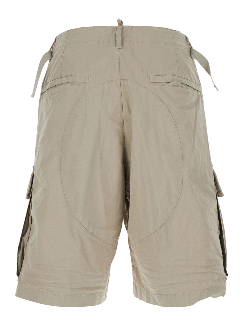Dsquared2 Men Beige Shorts With Wide Leg And Four Pockets With Flap And Button In Stretch Cotton For Men