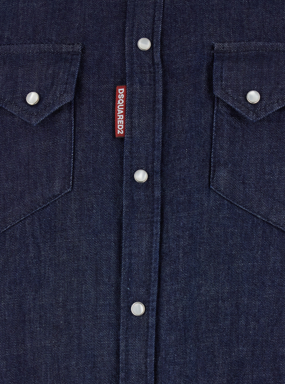 Dsquared2 Men Blue Denim Shirt With Classic Collar And Two Applied Pockets For Men DSQUARED2
