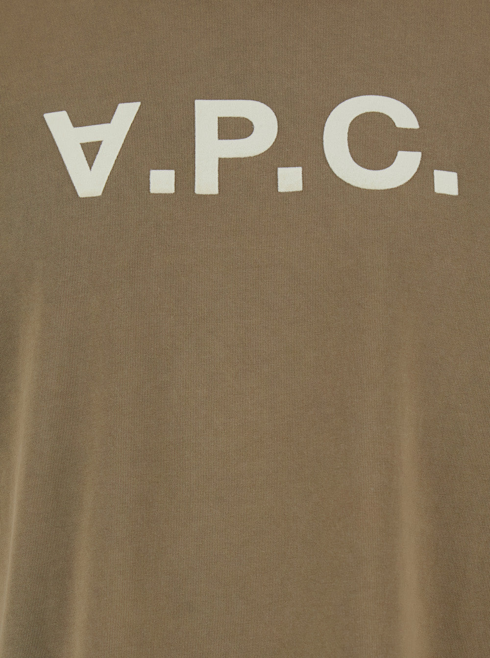 A.P.C. Men Brown Crew Neck T-Shirt With Logo Lettering On The Front In Cotton For Men A.P.C.