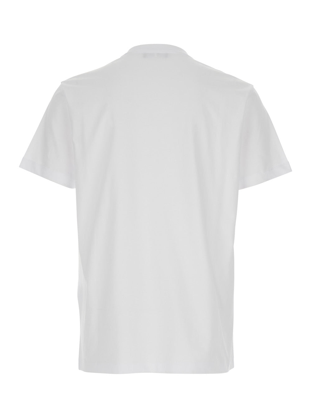 Versace Men White T-Shirt With Lettering Logo On The Front In Cotton Man VERSACE