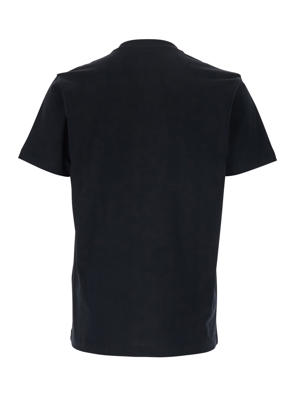 Versace Men Black T-Shirt With Lettering Logo On The Front In Cotton Man VERSACE