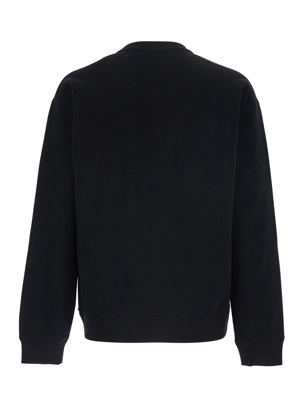 Valentino Men Black Crewneck Sweatshirt With Logo Print On The Front And Dropped Shoulders In Cotton Man VALENTINO