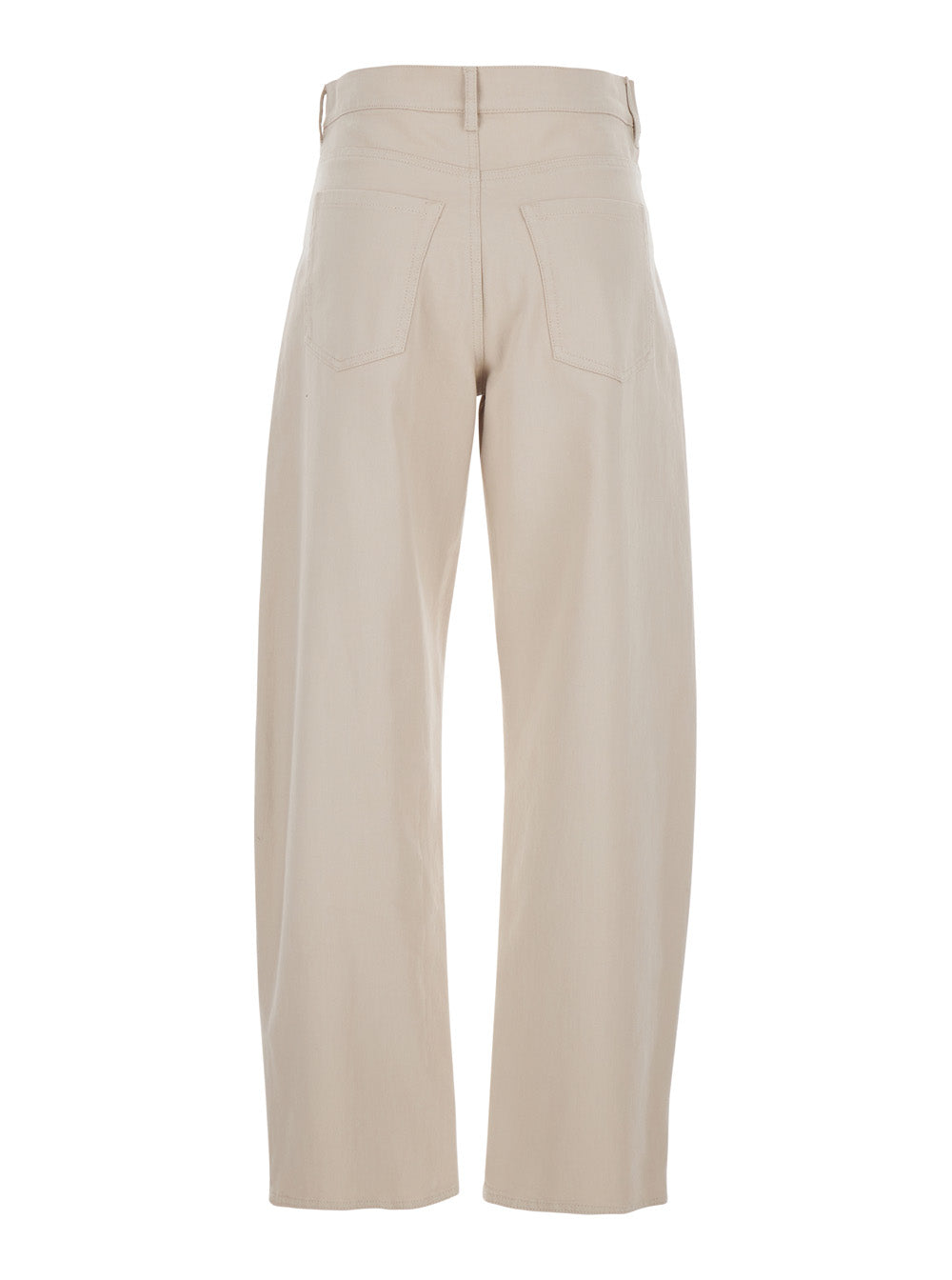 'S Maxmara Women 'Emily' Beige Jeans With Belt Loops And Button And Zip Closure On The Front In Denim For Women S MAX MARA