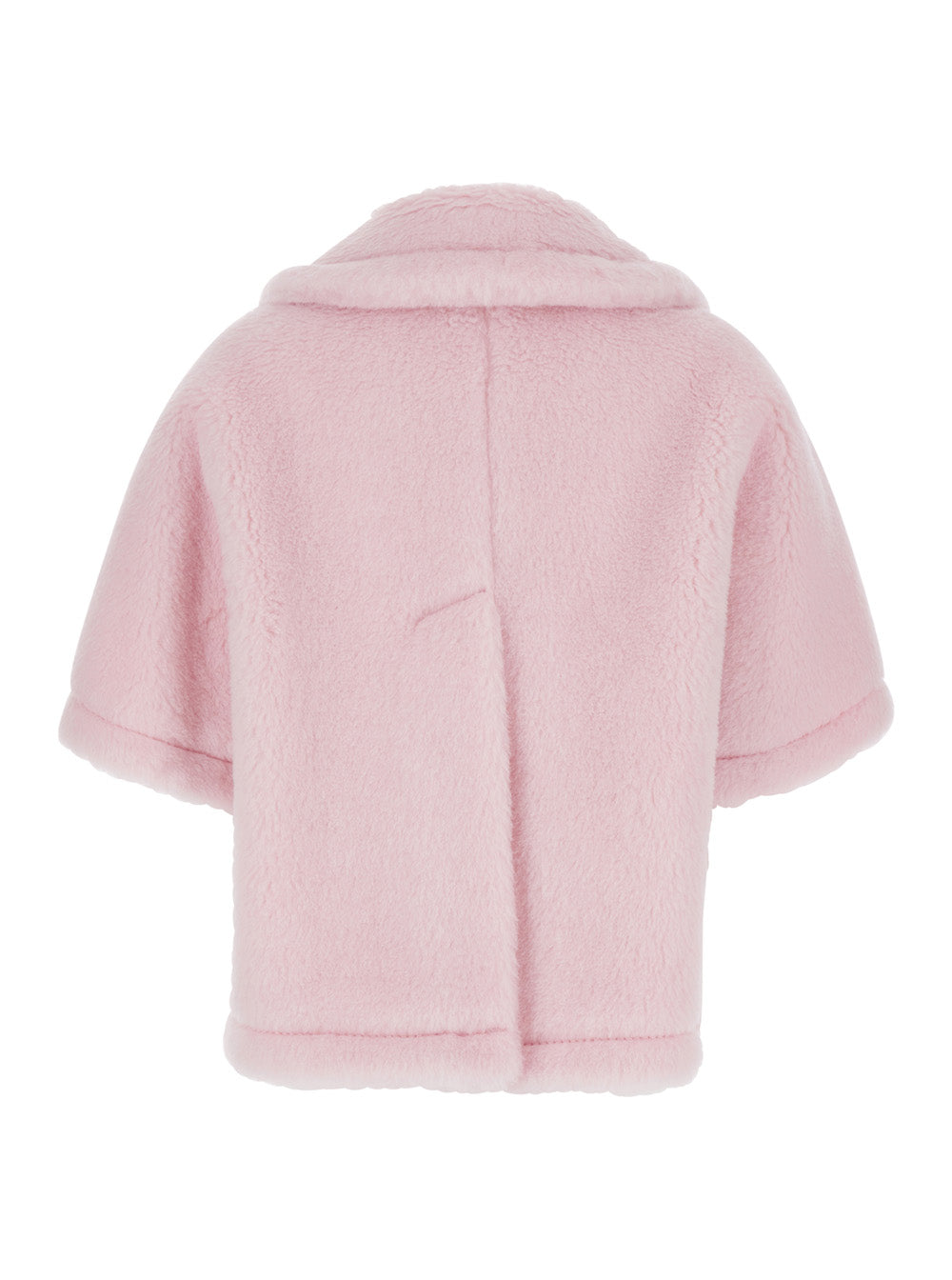 Max Mara Women 'Corvino' Pink Cape With Notched Revers And Short Sleeves In Fur Woman MAX MARA