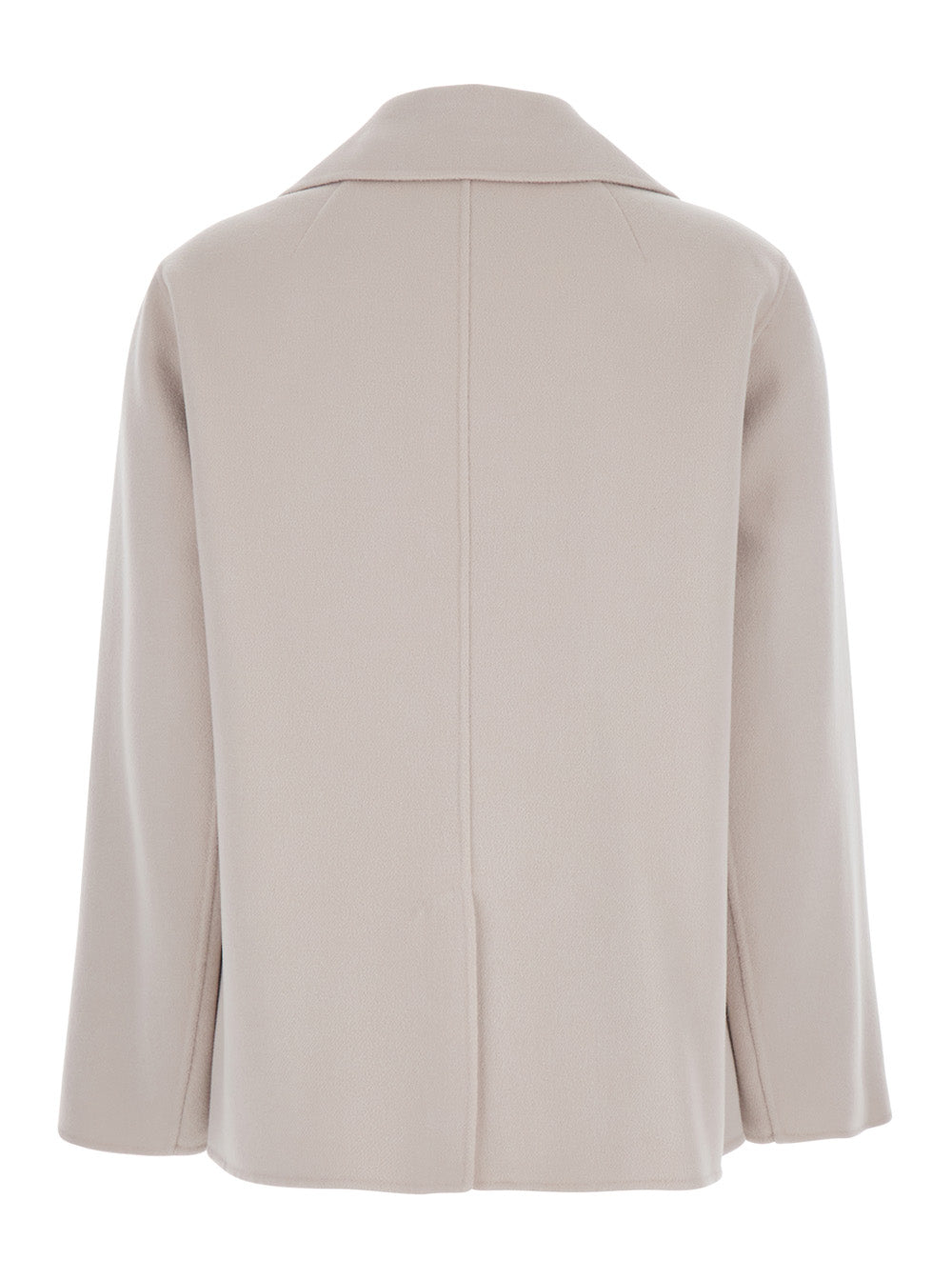 'S Maxmara Women Beige 'Margot' Double-Breasted Jacket With Wide Notched Revers In Virgin Wool Women S MAX MARA
