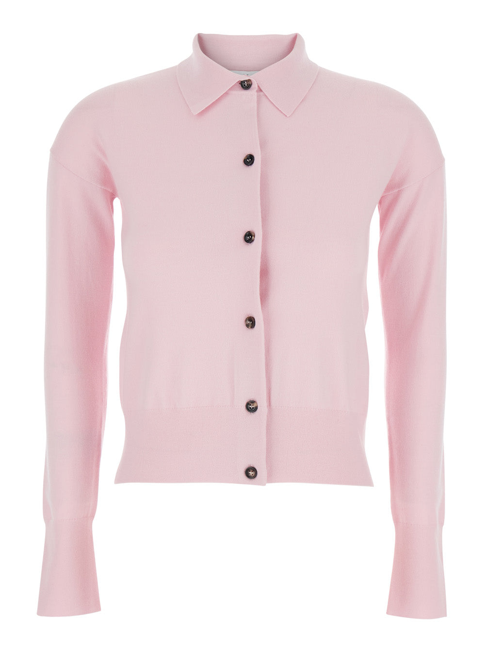Max Mara Women Medeola Dress With Polo Collar And Button Closure In Wool Blend Pink Women MAX MARA