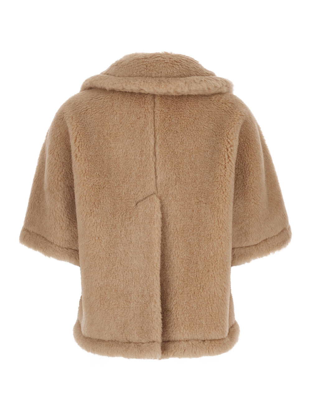 Max Mara Women 'Corvino' Beige Cape With Classic Lapels And Short Sleeves In Fur Woman MAX MARA