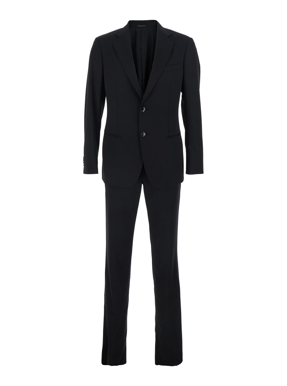 Giorgio Armani Men Black Single-Breasted Suit With Notched Revers In Wool Man GIORGIO ARMANI