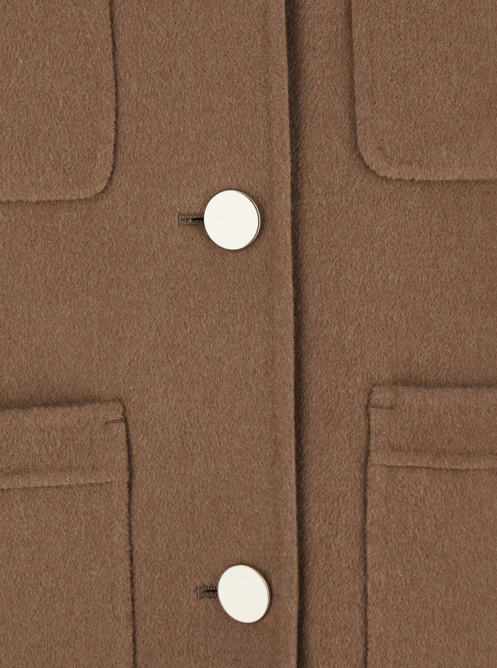 'S Maxmara Women 'Alba' Brown Jacket With Round Neck And Front Patch Pockets In Wool Woman S MAX MARA